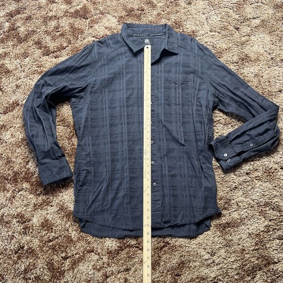 Rock and Republic Button Down Long Sleeve Black Shirt Men’s Size Extra Large XL - Picture 7 of 9